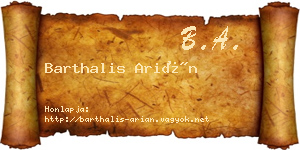 Barthalis Arián névjegykártya